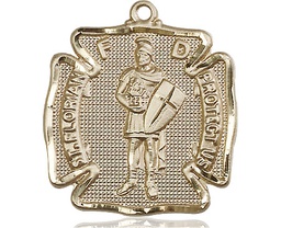 [5445KT] 14kt Gold Saint Florian Medal