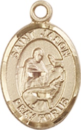 [9051KT] 14kt Gold Saint Jason Medal