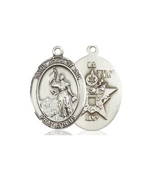 [8053SS2] Sterling Silver Saint Joan of Arc Army Medal