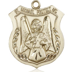 [5695KT] 14kt Gold Saint Michael the Archangel Medal