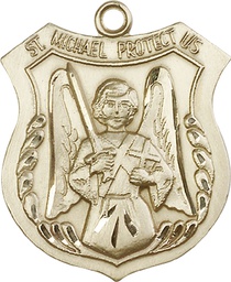 [5695KT] 14kt Gold Saint Michael the Archangel Medal