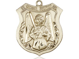 [5696KT] 14kt Gold Saint Michael the Archangel Medal