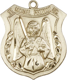 [5696KT] 14kt Gold Saint Michael the Archangel Medal