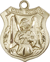 [5697KT] 14kt Gold Saint Michael the Archangel Medal