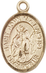 [9054KT] 14kt Gold Saint John the Baptist Medal