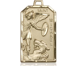 [5720KT] 14kt Gold Saint Michael the Archangel Medal