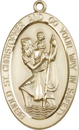 [5851KT] 14kt Gold Saint Christopher Medal
