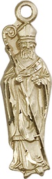 [5913KT] 14kt Gold Saint Patrick Medal