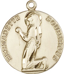 [5919KT] 14kt Gold Saint Bernadette Medal