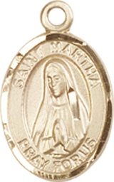 [9075KT] 14kt Gold Saint Martha Medal