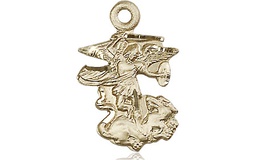 [5940KT] 14kt Gold Saint Michael the Archangel Medal
