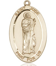 [5951KT] 14kt Gold Saint Jude Medal