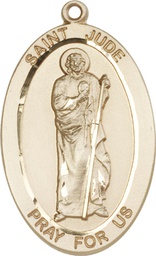 [5951KT] 14kt Gold Saint Jude Medal