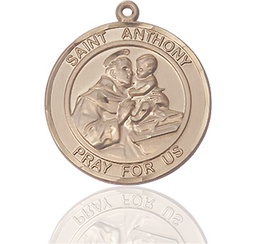 [7004RDKT] 14kt Gold Saint Anthony of Padua Medal