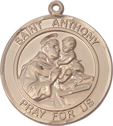 [7004RDKT] 14kt Gold Saint Anthony of Padua Medal