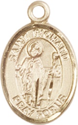 [9093KT] 14kt Gold Saint Richard Medal