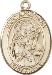 [7005KT] 14kt Gold Saint Apollonia Medal
