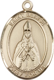 [7010KT] 14kt Gold Saint Blaise Medal