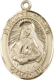 [7011KT] 14kt Gold Saint Frances Cabrini Medal