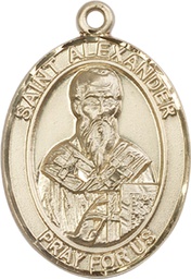 [7012KT] 14kt Gold Saint Alexander Sauli Medal