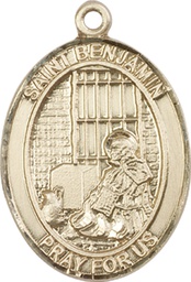 [7013KT] 14kt Gold Saint Benjamin Medal