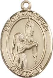 [7017KT] 14kt Gold Saint Bernadette Medal