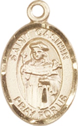 [9113KT] 14kt Gold Saint Casimir of Poland Medal