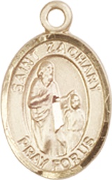 [9116KT] 14kt Gold Saint Zachary Medal