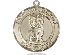 [7022RDKT] 14kt Gold Saint Christopher Medal