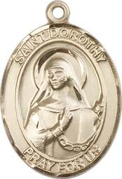 [7023KT] 14kt Gold Saint Dorothy Medal