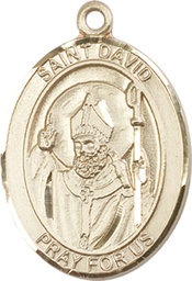 [7027KT] 14kt Gold Saint David of Wales Medal