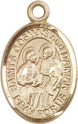 [9132KT] 14kt Gold Saints Cosmas &amp; Damian Medal