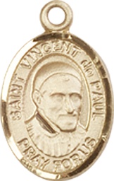 [9134KT] 14kt Gold Saint Vincent de Paul Medal