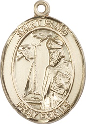 [7031KT] 14kt Gold Saint Elmo Medal