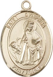 [7032KT] 14kt Gold Saint Dymphna Medal