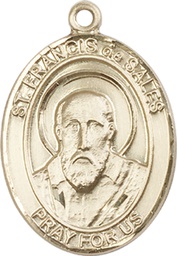[7035KT] 14kt Gold Saint Francis de Sales Medal