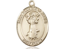 [7036KT] 14kt Gold Saint Francis of Assisi Medal
