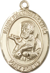 [7037KT] 14kt Gold Saint Francis Xavier Medal