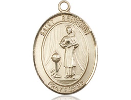 [7038KT] 14kt Gold Saint Genesius of Rome Medal