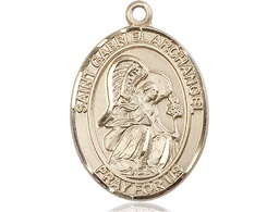 [7039KT] 14kt Gold Saint Gabriel the Archangel Medal