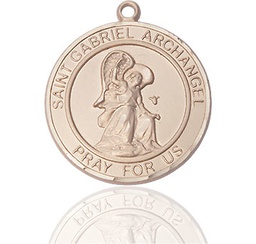 [7039RDKT] 14kt Gold Saint Gabriel the Archangel Medal