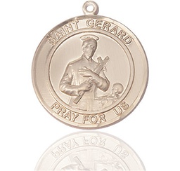 [7042RDKT] 14kt Gold Saint Gerard Medal