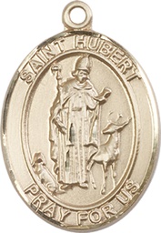 [7045KT] 14kt Gold Saint Hubert of Liege Medal