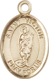 [9223KT] 14kt Gold Saint Victor of Marseilles Medal