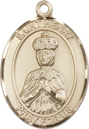 [7046KT] 14kt Gold Saint Henry II Medal