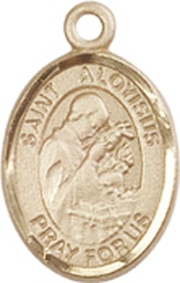 [9225KT] 14kt Gold Saint Aloysius Gonzaga Medal