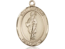 [7048KT] 14kt Gold Saint Gregory the Great Medal