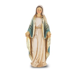 [HI-1735-200] 4" Cold Cast Resin Hand Painted Statue of Our Lady of Grace 