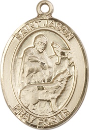 [7051KT] 14kt Gold Saint Jason Medal
