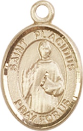 [9240KT] 14kt Gold Saint Placidus Medal
